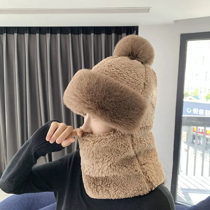 Conjunto de bufanda y capucha de invierno
