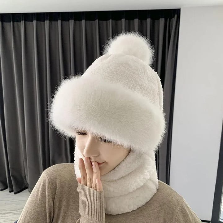 Conjunto de bufanda y capucha de invierno