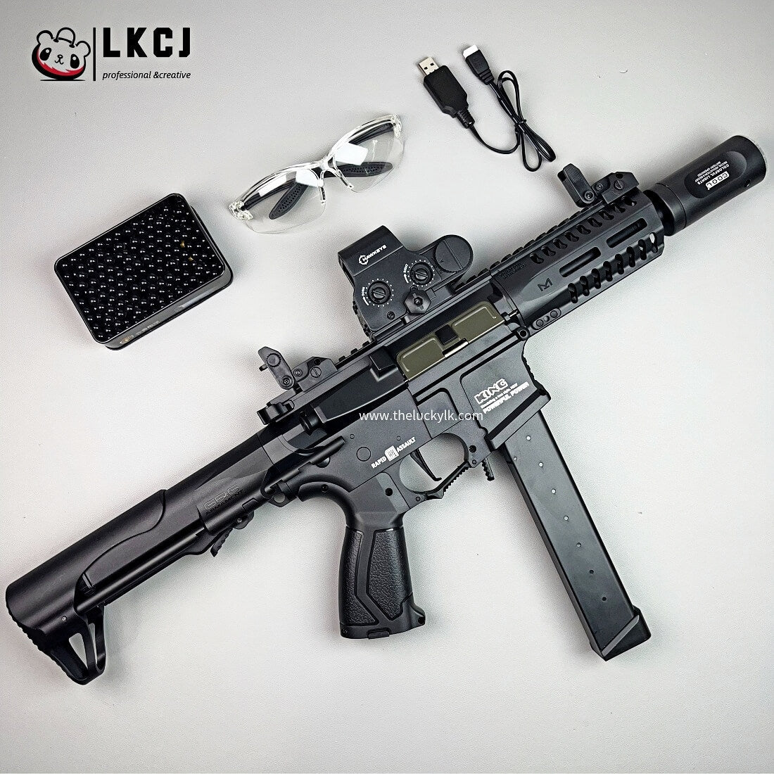 Exquisite Engraving ARP9 Gel Blaster High Rate of Fire Smooth Shooting With 7 Colors of Lighted Silencer
