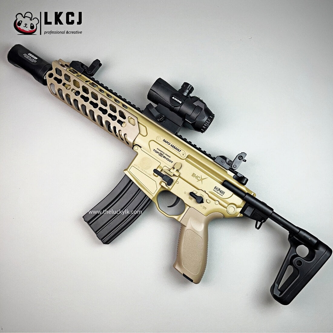 Exquisite Engraving MCX Gel Blaster High Rate of Fire Smooth Shooting With 7 Colors of Lighted Silencer