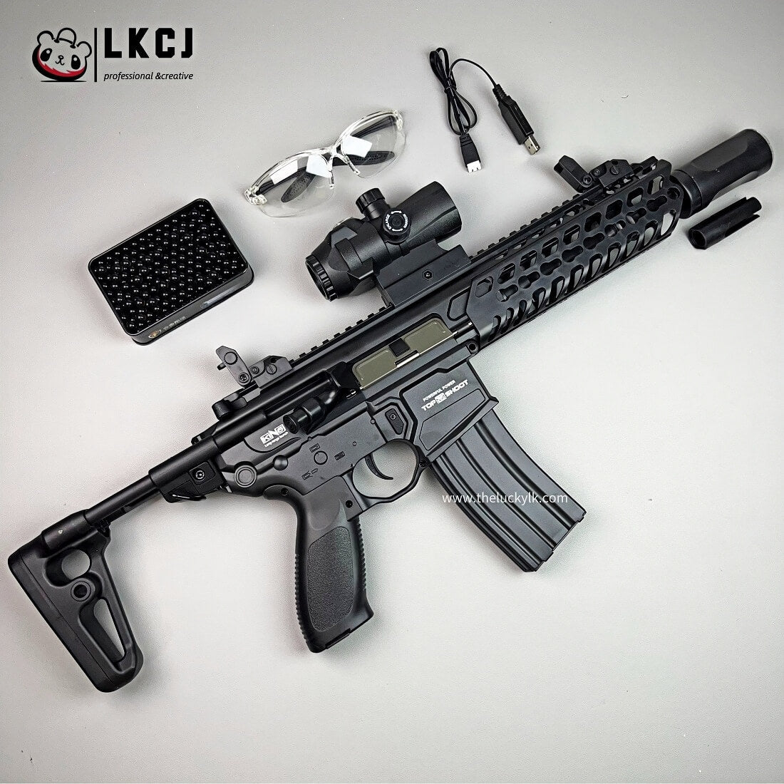 Exquisite Engraving MCX Gel Blaster High Rate of Fire Smooth Shooting With 7 Colors of Lighted Silencer
