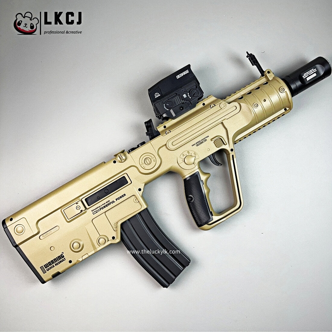 Exquisite Engraving X95 Gel Blaster High Rate of Fire Smooth Shooting With 7 Colors of Lighted Silencer