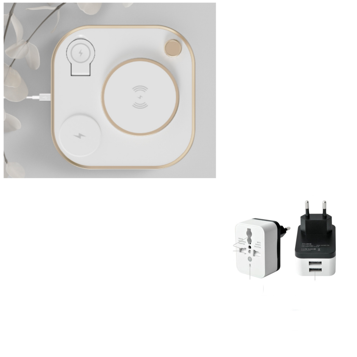 Cargador magnético inalámbrico tres en uno Lámpara de escritorio de carga rápida de 15 W Adecuado para teléfono móvil Reloj Auriculares