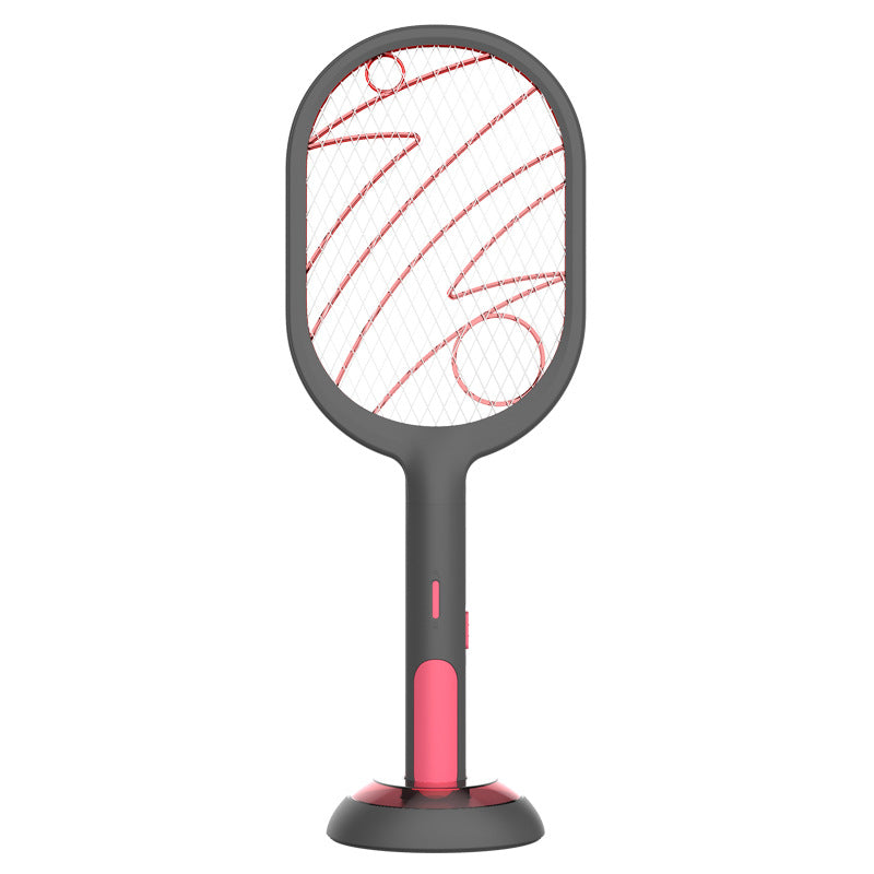 Raqueta repelente de mosquitos eléctrica inteligente, recargable por USB, 2 en 1, matamoscas, matamoscas