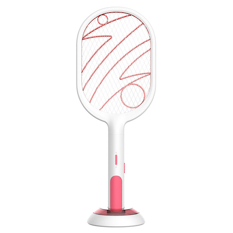 Raqueta repelente de mosquitos eléctrica inteligente, recargable por USB, 2 en 1, matamoscas, matamoscas