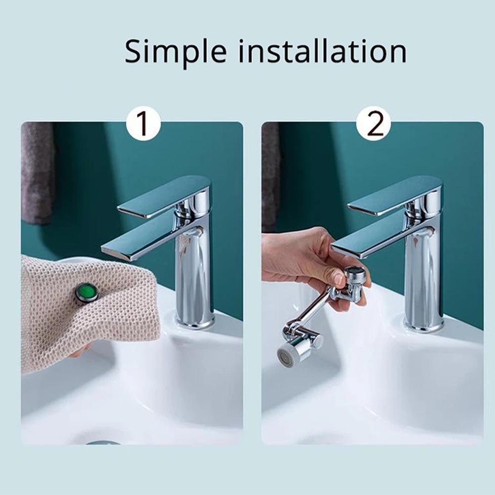 Aireador de grifo giratorio universal de 1080 grados Extensor de grifo multifunción Ducha giratoria universal resistente a salpicaduras
