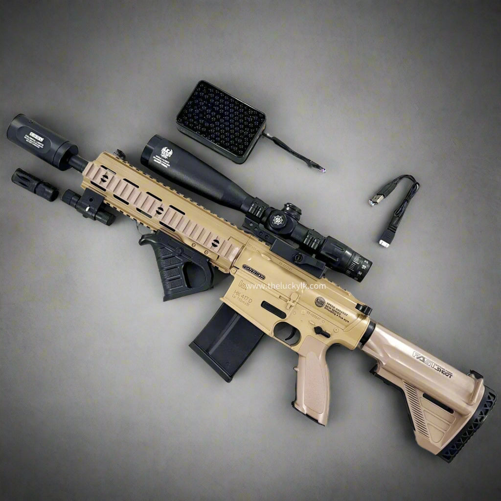 HK417 „Night Ops“ Gel Blaster mit beleuchtetem Schalldämpfer