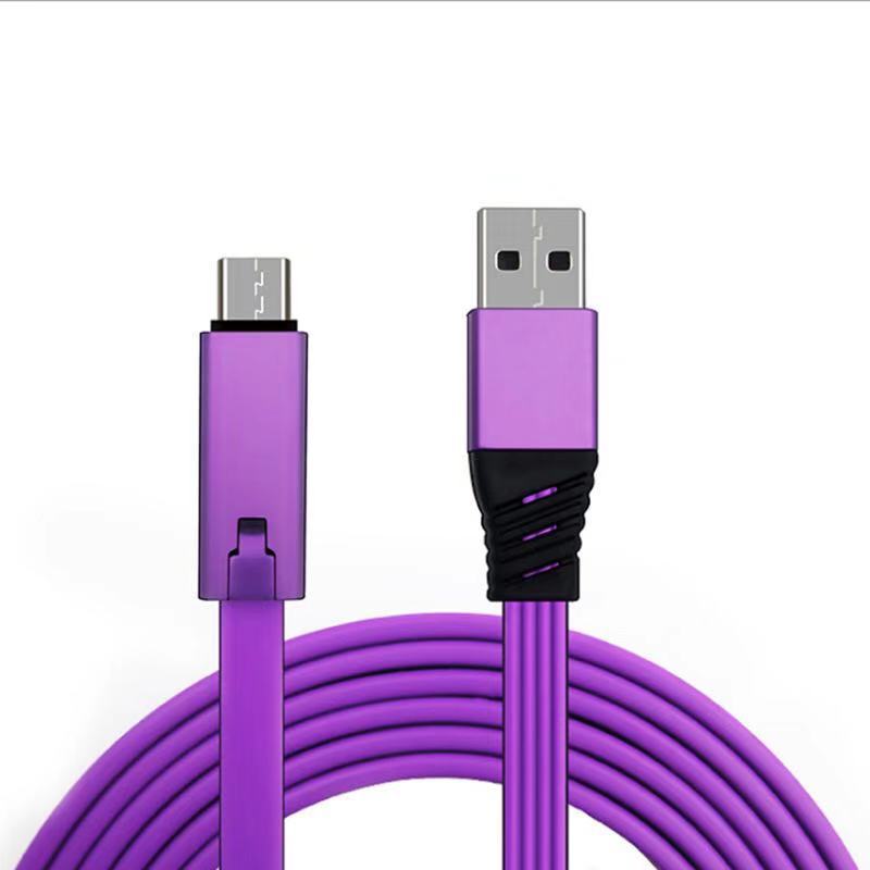 Cable de carga USB reconectable para teléfonos Micro, Type-C y I, línea de datos renovable