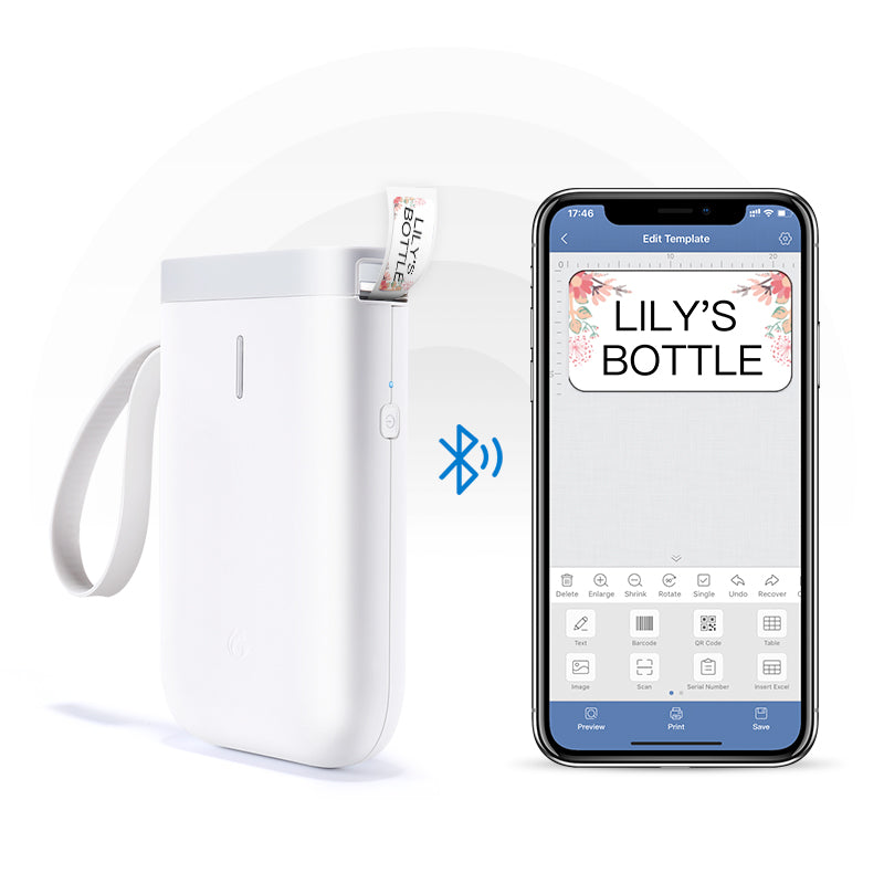 Impresora de etiquetas D11 con Bluetooth para uso doméstico, máquina de etiquetas que no seca, impresión rápida