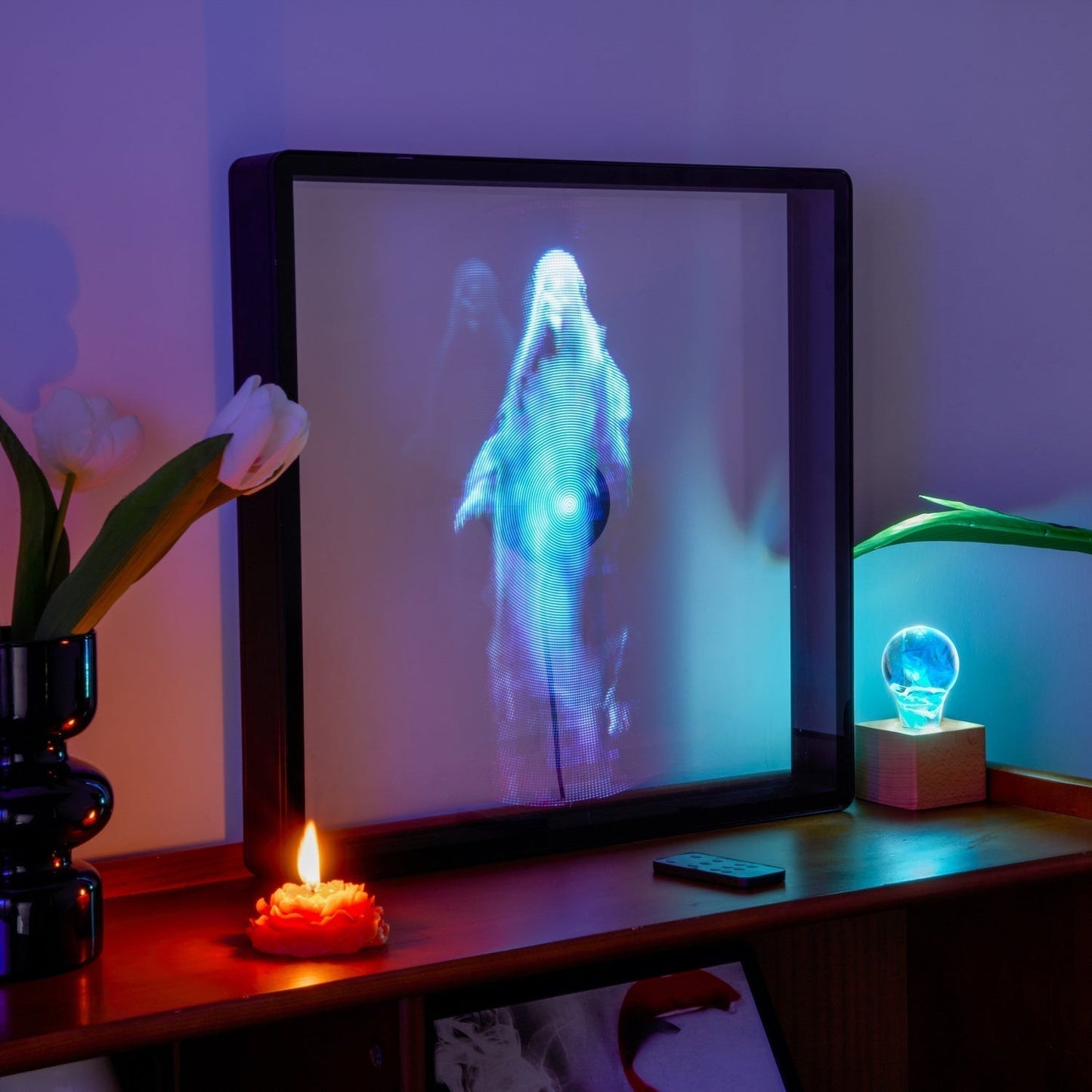 Naked-Eye 3D-Hologramm-Projektor-LED-Lüfter mit Rahmen