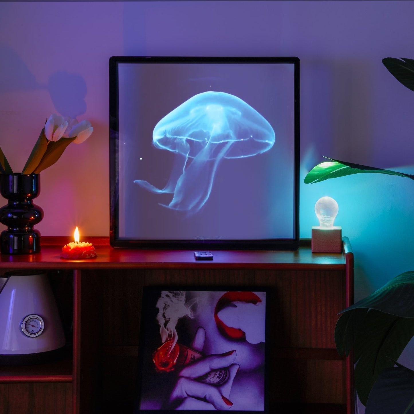 Naked-Eye 3D-Hologramm-Projektor-LED-Lüfter mit Rahmen