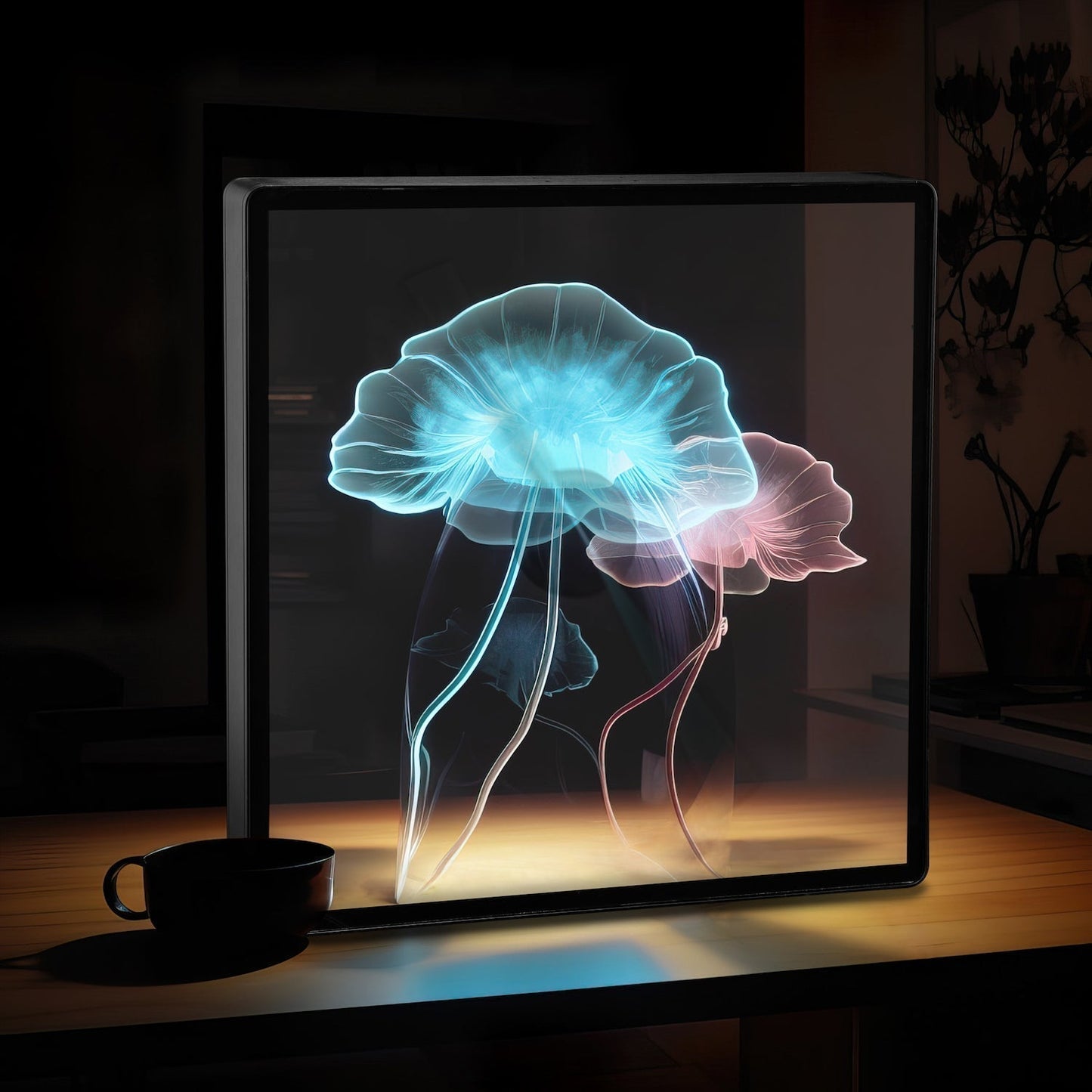 Naked-Eye 3D-Hologramm-Projektor-LED-Lüfter mit Rahmen