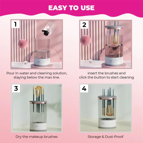 Limpiador de brochas de maquillaje eléctrico definitivo