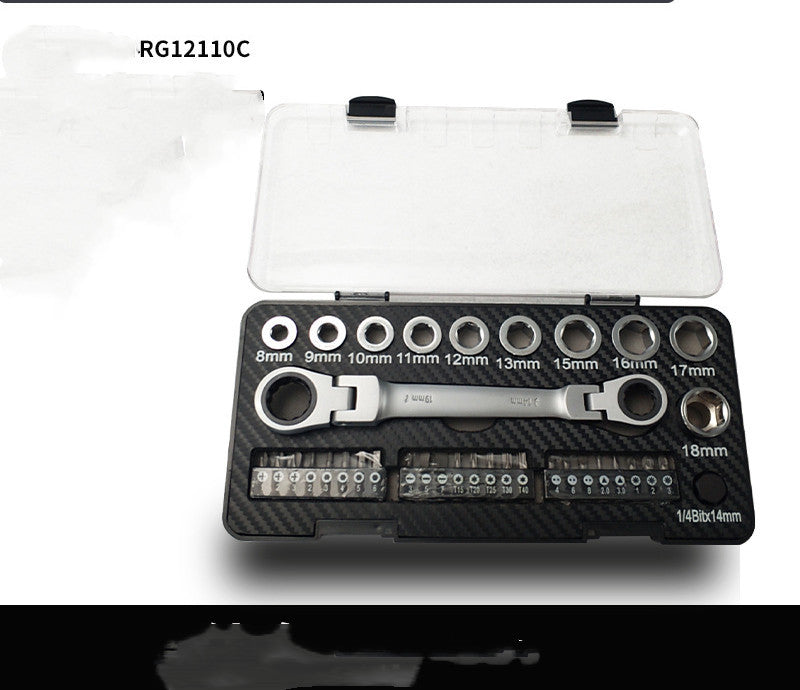 Zwei-Wege-Ratschenschlüssel-Set Hülsen-Schraubendreher-Set Multifunktionswerkzeuge