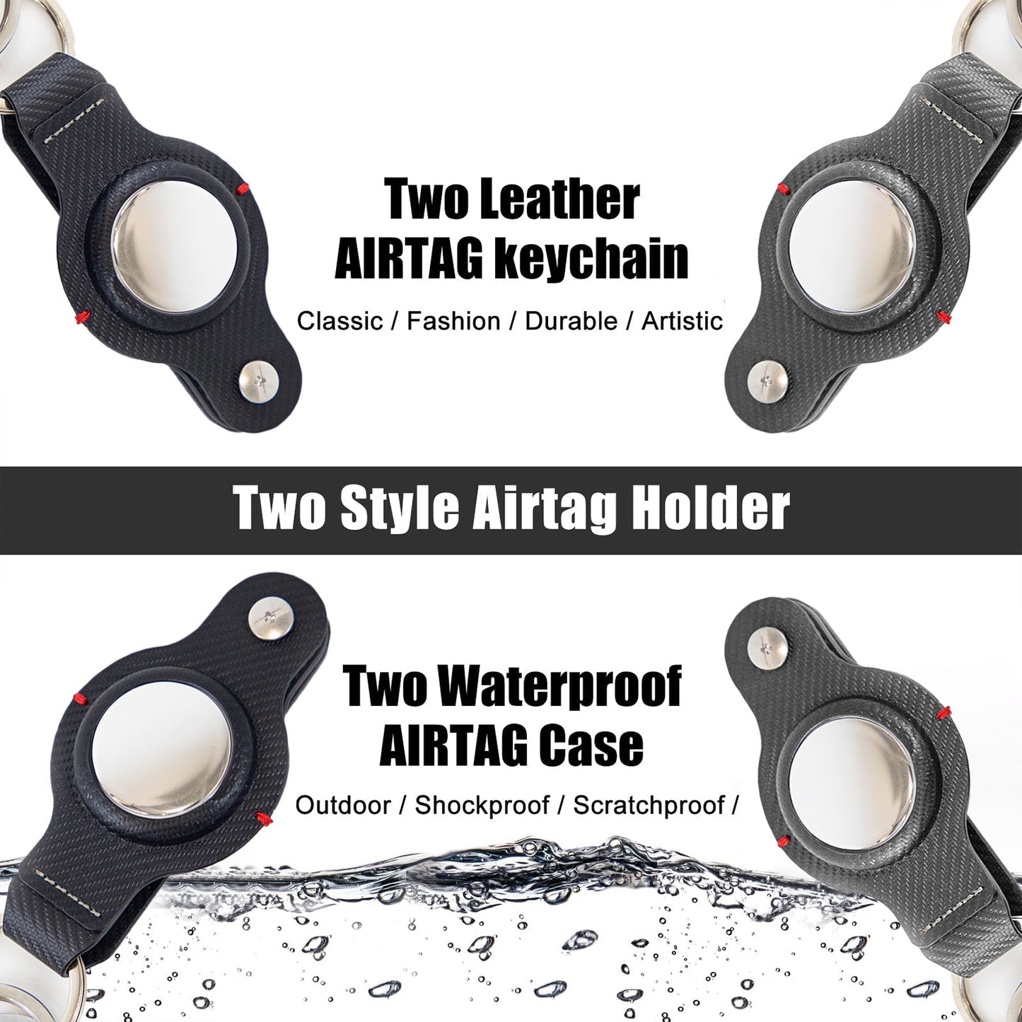 AirTag Secure Holder with Key Ring: Stylish, Durable Keychain Accessory