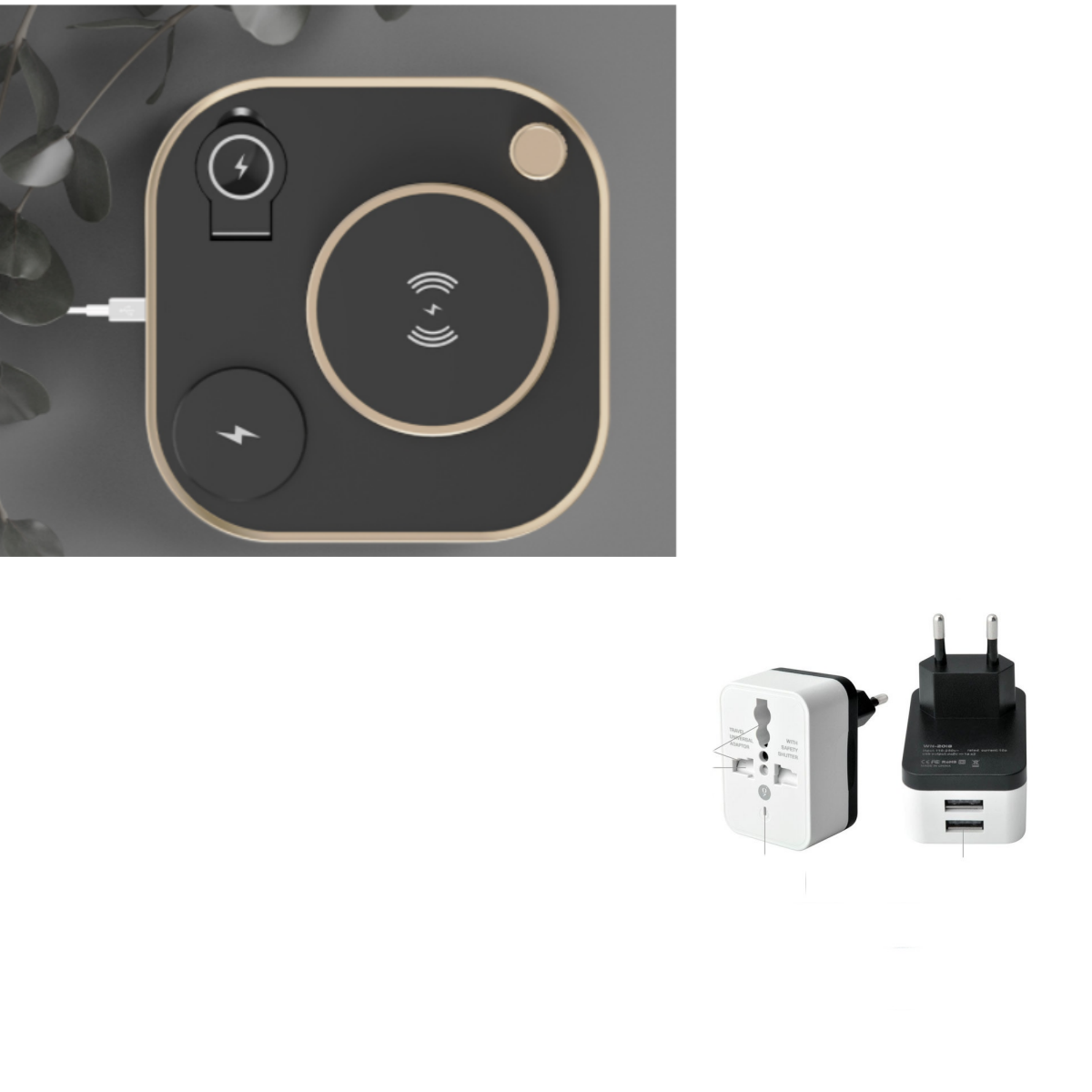 Cargador magnético inalámbrico tres en uno Lámpara de escritorio de carga rápida de 15 W Adecuado para teléfono móvil Reloj Auriculares