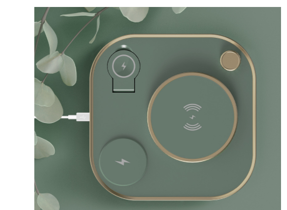 Cargador magnético inalámbrico tres en uno Lámpara de escritorio de carga rápida de 15 W Adecuado para teléfono móvil Reloj Auriculares