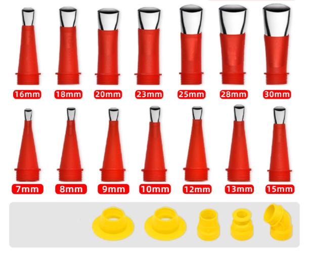 Kit de herramientas con boquilla de goma integrada universal