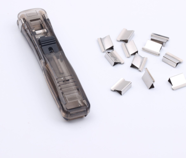 Grapadora con clip de empuje, empujador de papel manual, dispensador de clips, encuadernadora, abrazaderas de papel