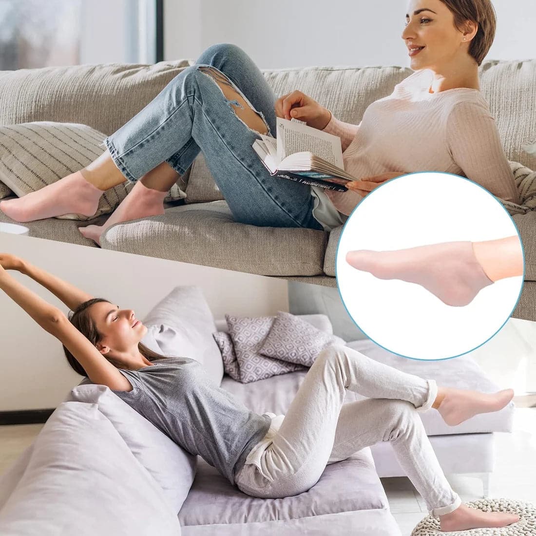 Feuchtigkeitsspendende Fußmaske Peeling-Silikonsocken Strandschutzsocken