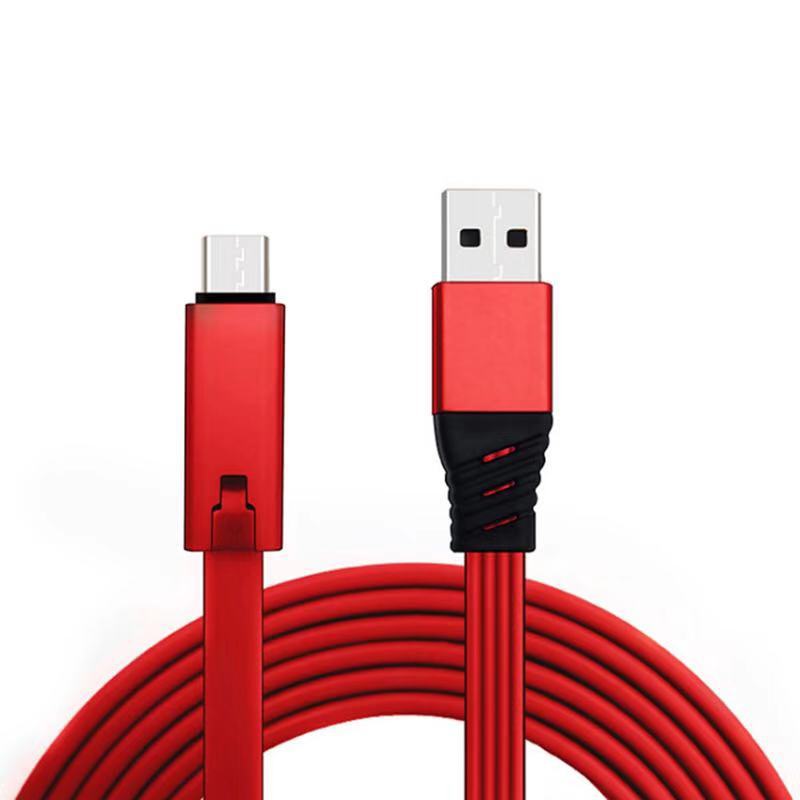 Cable de carga USB reconectable para teléfonos Micro, Type-C y I, línea de datos renovable