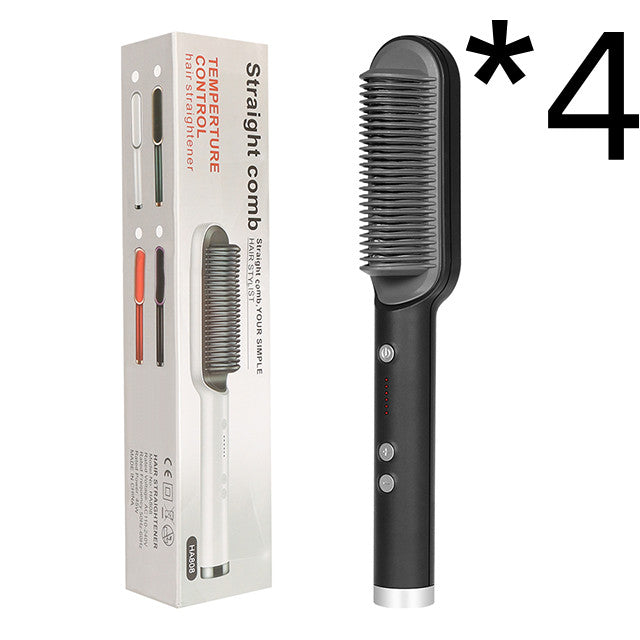 Neu 2 In 1 Haarglätter Heißer Kamm Negative Ionen Curling Tong Dual-zweck Elektrische Haar