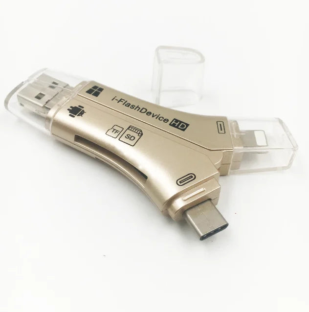 Tragbarer 4-in-1-Speicherkartenleser für Telefone