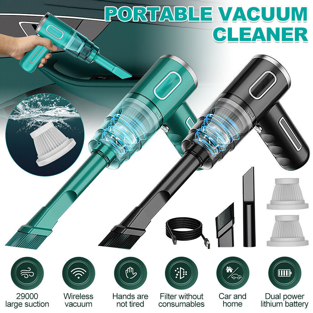 Wireless Car Vacuum Cleaner USB Charging 2000Mah Portable Mini Wet and Dry 29000Pa Vacuum Cleaner