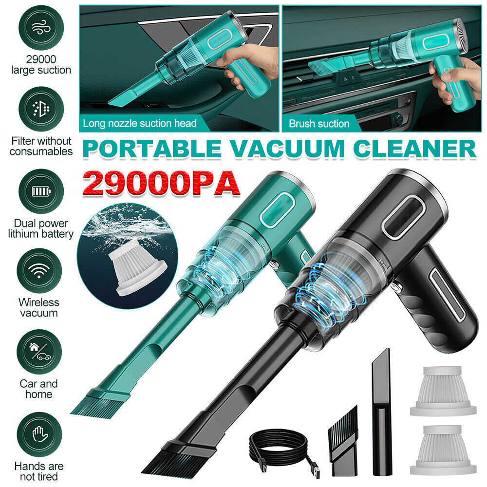 Wireless Car Vacuum Cleaner USB Charging 2000Mah Portable Mini Wet and Dry 29000Pa Vacuum Cleaner