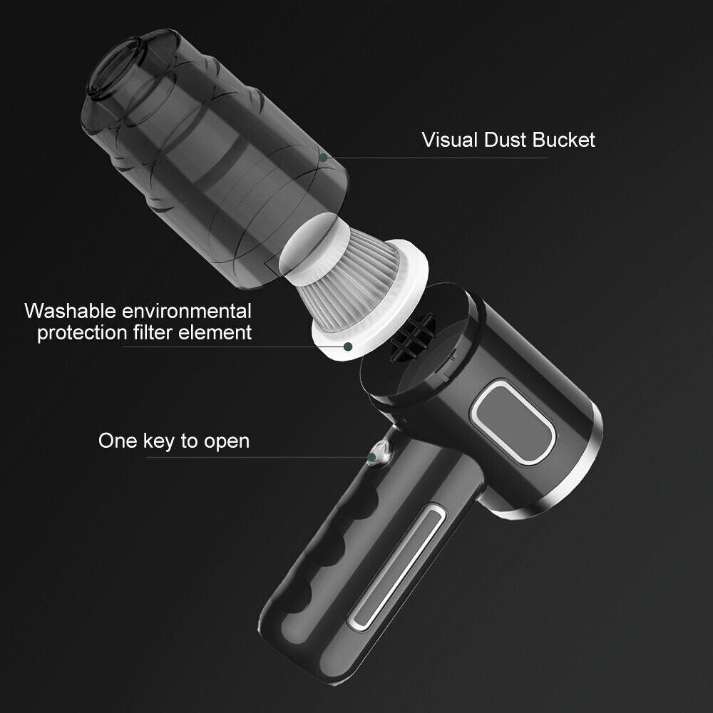 Wireless Car Vacuum Cleaner USB Charging 2000Mah Portable Mini Wet and Dry 29000Pa Vacuum Cleaner