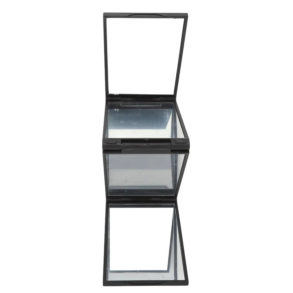 Um 360° faltbarer 4-Panel-Schminkspiegel für Haar-Styling und Pflege