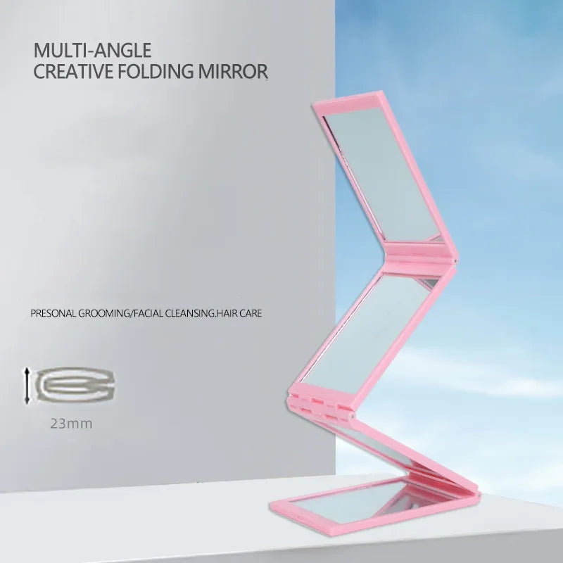 Um 360° faltbarer 4-Panel-Schminkspiegel für Haar-Styling und Pflege