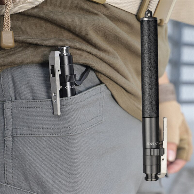 Einziehbarer Wanderstock zur Selbstverteidigung