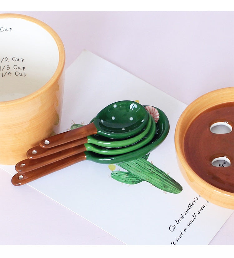 Juego de cucharas medidoras de cactus