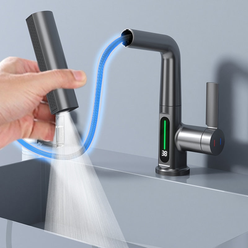 Wasserhahn mit digitaler Temperaturanzeige