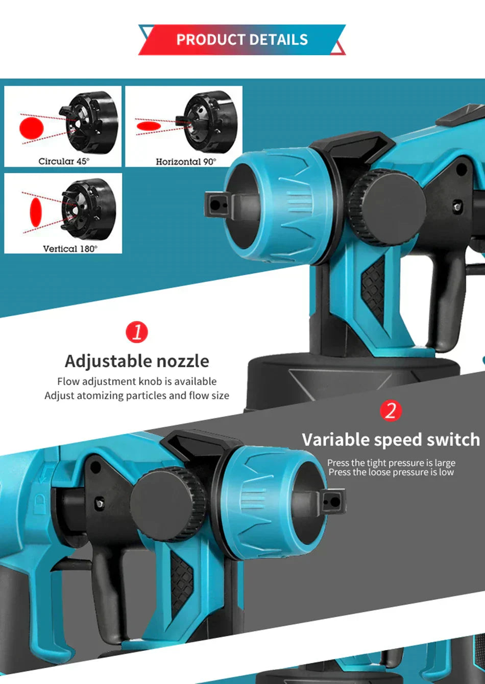 Pistola pulverizadora eléctrica inalámbrica