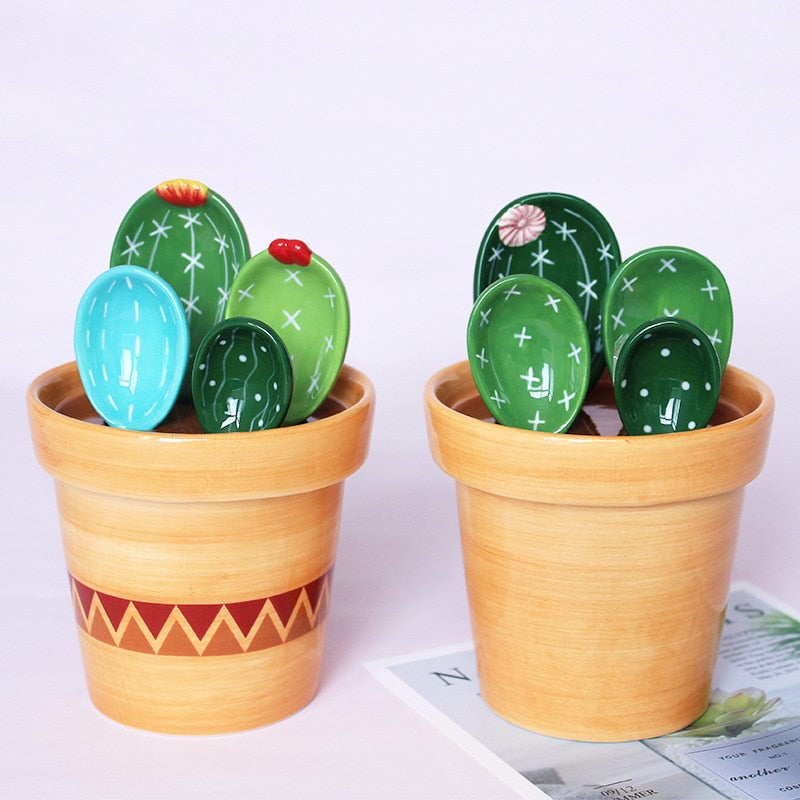 Juego de cucharas medidoras de cactus