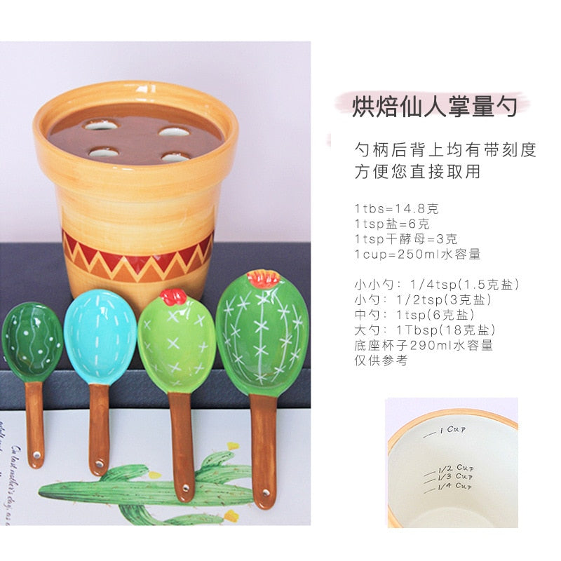 Juego de cucharas medidoras de cactus