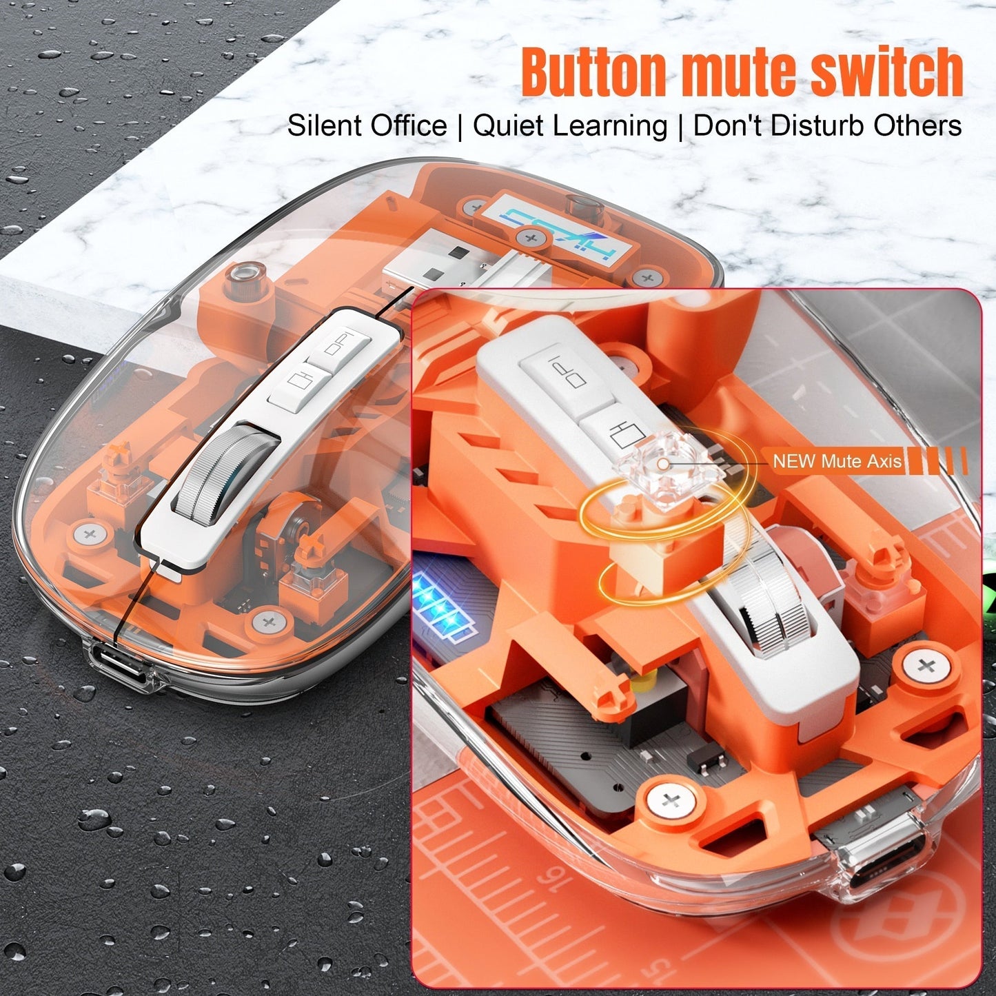 Kabellose transparente Maus