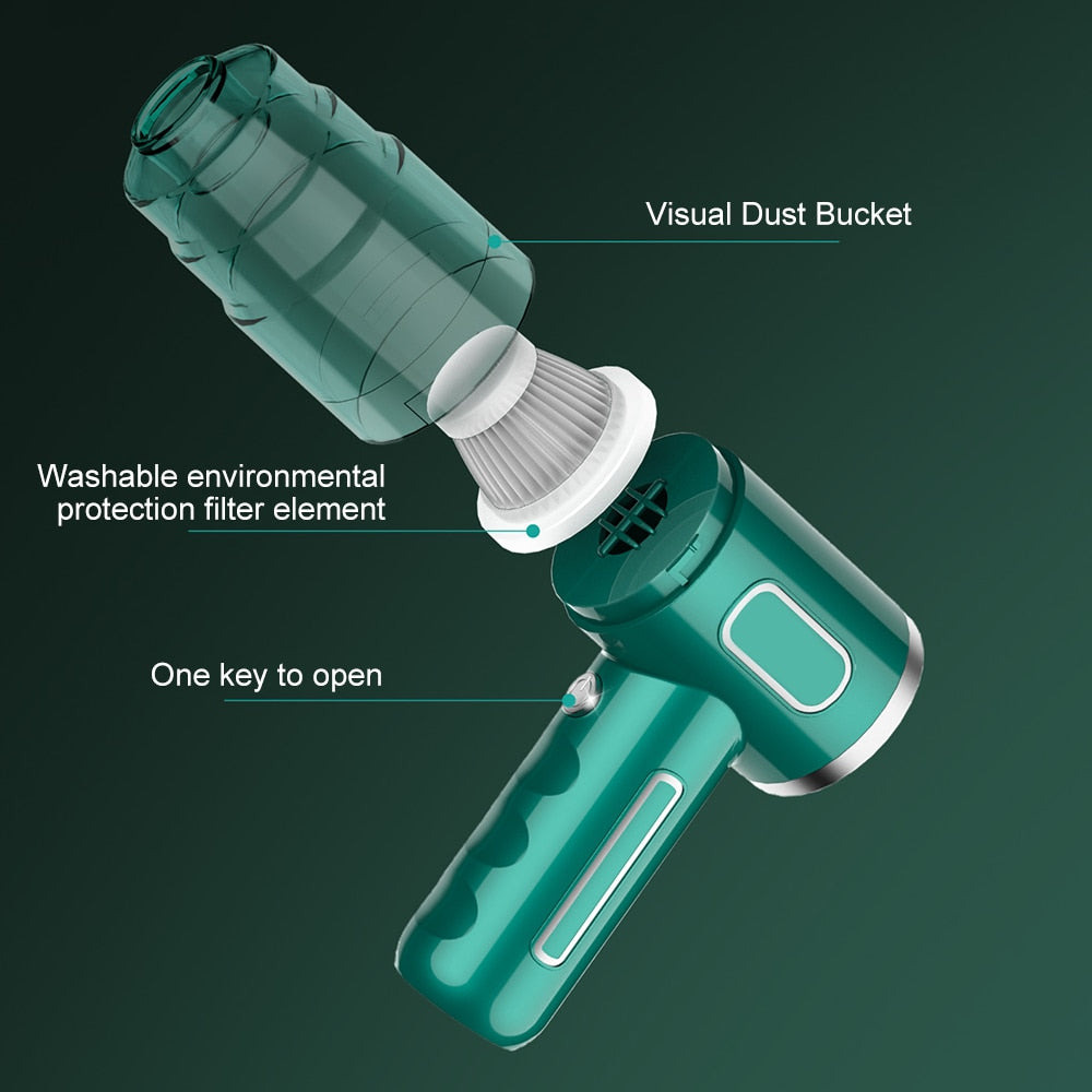 Wireless Car Vacuum Cleaner USB Charging 2000Mah Portable Mini Wet and Dry 29000Pa Vacuum Cleaner