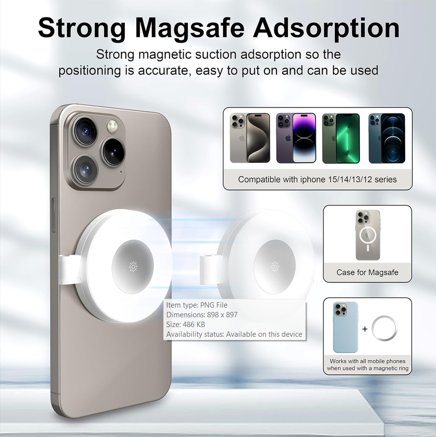 Magnetisches kabelloses LED-Ringlicht