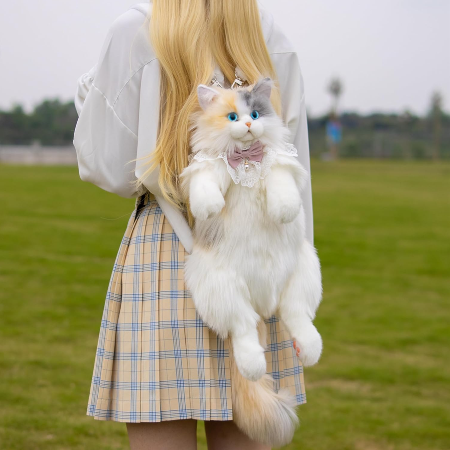 Cat Shaped Plush Backpack