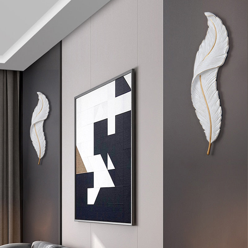 Lámpara de pared con plumas LED