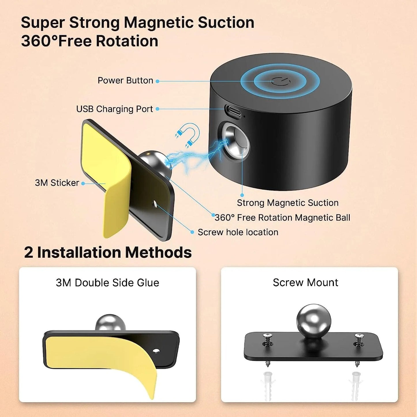 LumiGlow 360° Wandleuchte mit Touch-Steuerung