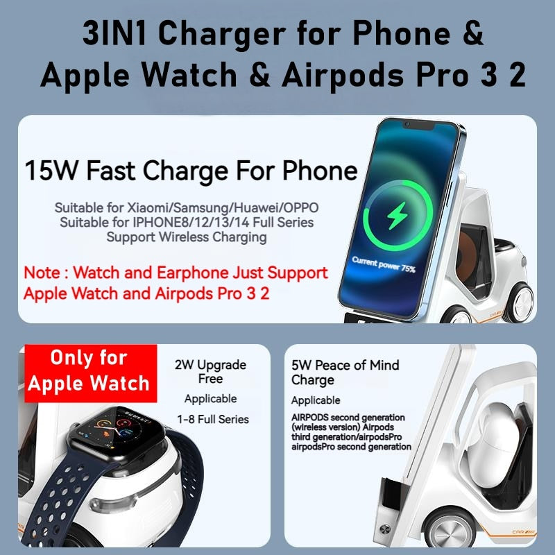 All-in-One Charging Station: Alarm, Wireless, Night Light