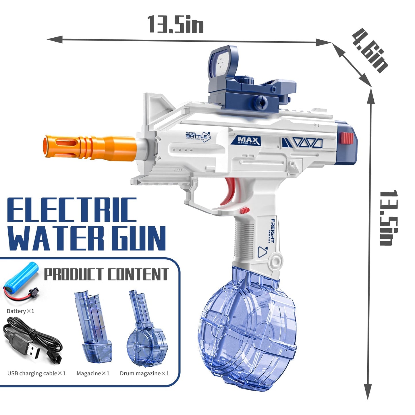 UZI electric water gun Children's toy water jet gun summer water play 8+