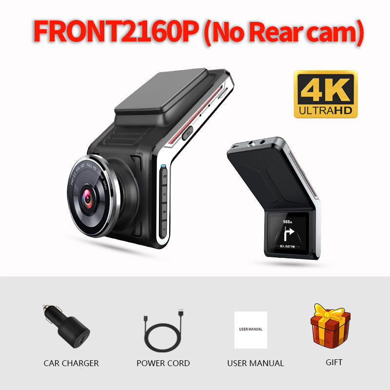 Cámara de salpicadero para coche 4K, cámara frontal y trasera con WiFi, visión nocturna automática, monitor de estacionamiento