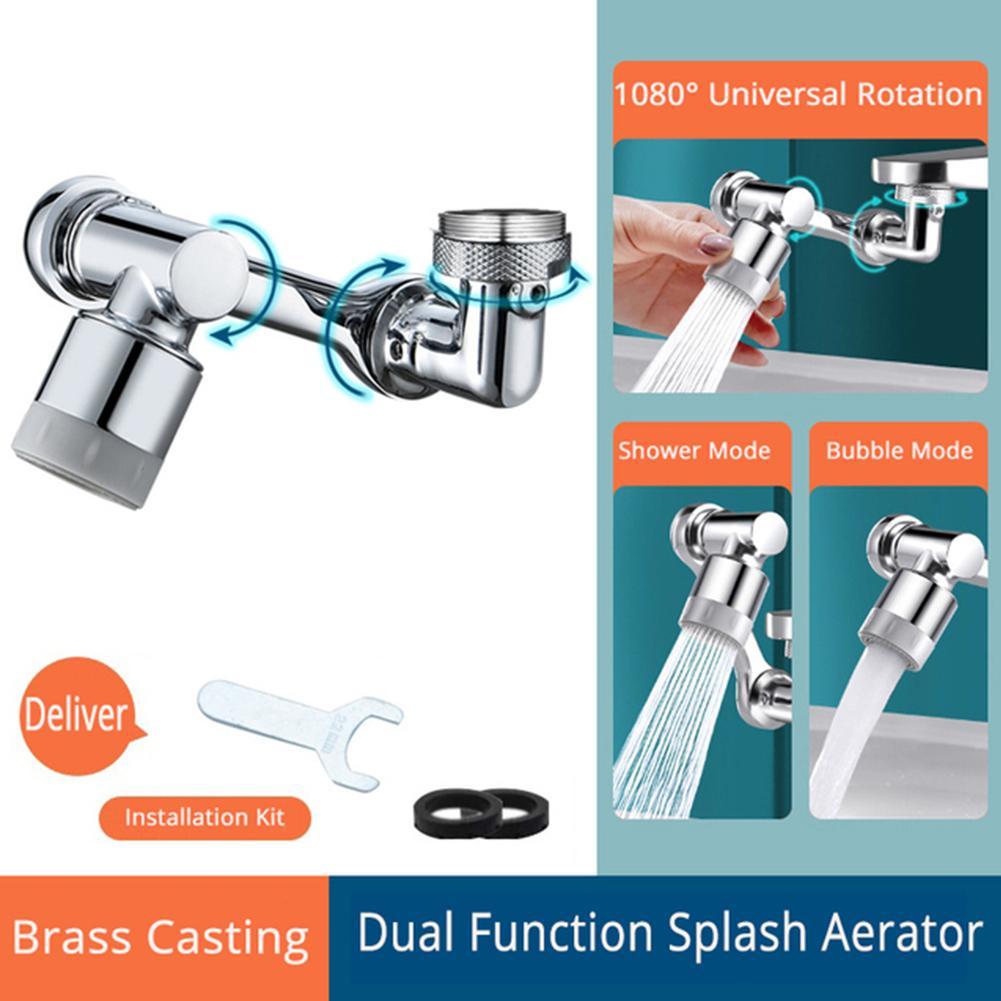 Aireador de grifo giratorio universal de 1080 grados Extensor de grifo multifunción Ducha giratoria universal resistente a salpicaduras
