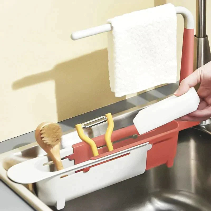Estante telescópico para fregadero de cocina