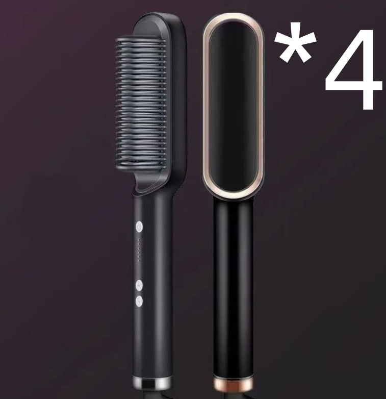 Neu 2 In 1 Haarglätter Heißer Kamm Negative Ionen Curling Tong Dual-zweck Elektrische Haar